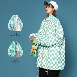 2023秋款中性风徽章棒球服百搭外套两面穿开衫夹克男女 8002-P100图片
