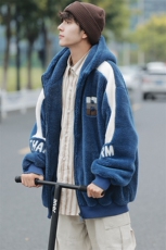 冬装学生加绒加厚棉衣潮羊羔绒宽松连帽外套男女919-P110控价158，男装棉衣，电商A441-1