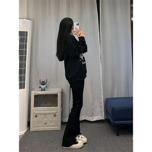 高街vibe纯色牛仔裤男款夏季修身直筒弹力微喇叭裤 控价68图片
