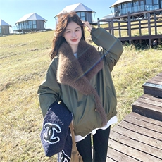 新款！冬装环保皮草两面穿派克服皮毛一体2C133-8987-P235-K348，女装派克服，2C133