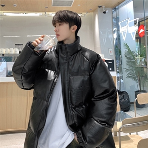 港风鳄鱼纹钢印字母图案设计大码休闲潮流棉衣男MY77727P128控168图片