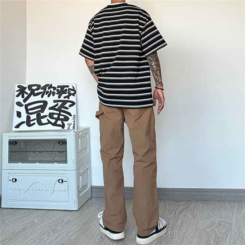 皱感【三防】金属扣冰丝透气拖地休闲伐木裤伞兵裤XK009-P60控78,男装休闲裤,星座216(原A116)