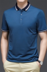 短袖t恤男纯棉夏季薄款宽松纯色POLO翻领保罗衫商务休闲男，男装T恤，电商B212（原钱塘6029）