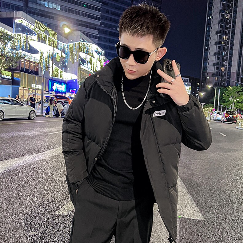 社会小伙男士冬季棉衣立领潮流贴标棉服个性棉袄A266-P04-P65图片