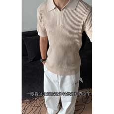 现货！老钱风POLO杉短袖复古正肩针织T恤-EX50895-特批45，男装T恤，电商A061