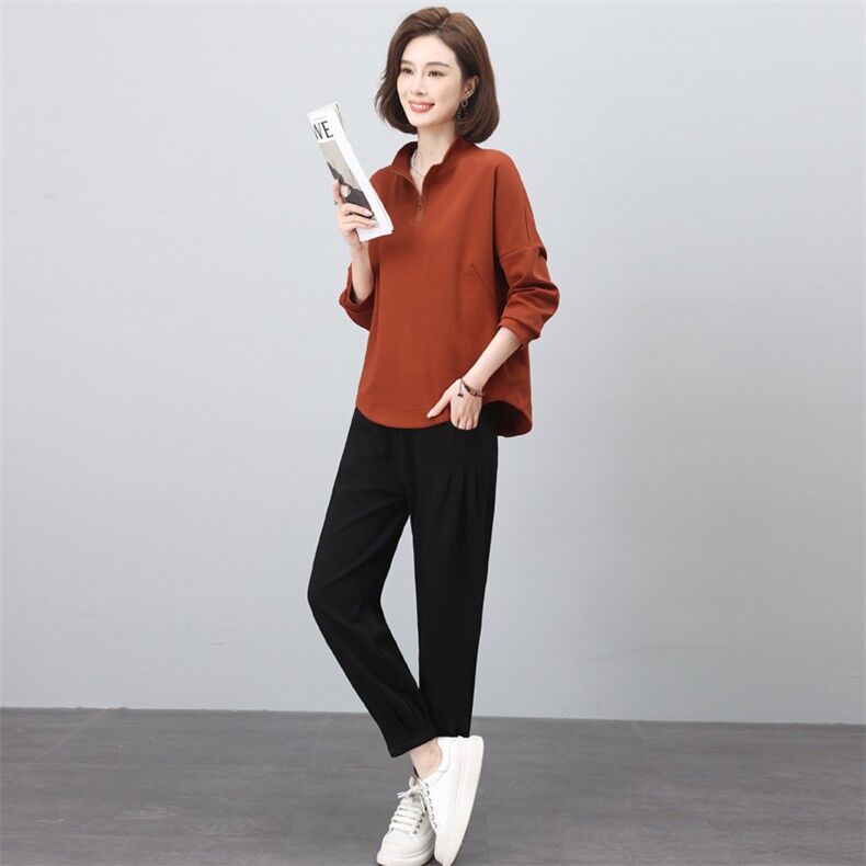 休闲运动服套装女2025新款春秋装时尚套装韩版宽松显瘦卫衣两件套，女装套装/套裙，璐依舞