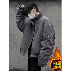 廓形短款立领棉服男秋冬美式复古高级感飞行员工装夹克M6107，男装夹克，星座1116A（原606A-3）