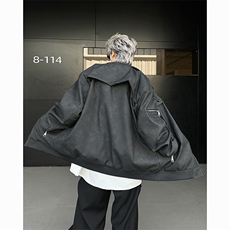 高品质新品痞帅男皮衣夹克超帅欧巴外套常规P138加棉P158，男装夹克，电商B319