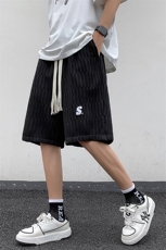 港风冰丝弧形特色面料短裤男士中裤男潮流五分裤DK8782P40控59，男装牛仔裤，星座227-7