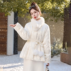 现货2025年冬季轻奢真狐狸毛中长款羽绒中长款，女装羽绒服，依如秀(原杭风阁)