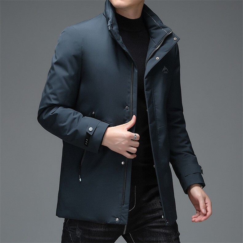 男士可脱卸帽羽绒服冬季加厚2023新款中年休闲爸爸装鸭绒保暖外套,男装羽绒服,电商B212（原钱塘6029）