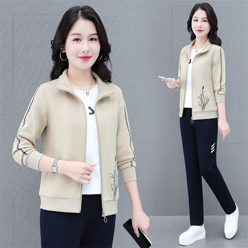 洋气减龄休闲运动服套装女春秋2025新款气质妈妈装高端卫衣三件套,女装套装/套裙,燕颉服饰