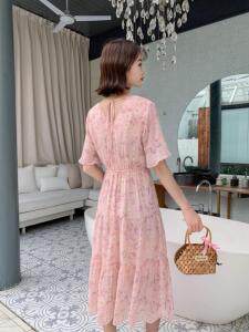 夏季新款韩版碎花连衣裙，女装连衣裙，荷塘月色