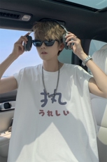 夏季新款外景热文字印花宽松背心男潮大码坎肩无袖T恤BX00157/P25，男装背心/马甲，电商B316