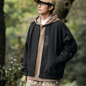 JK751 P68港风二开宽松棒球服夹克百搭落肩简约上衣外套图片