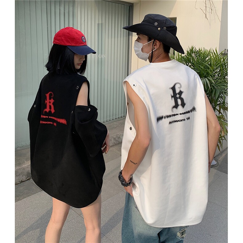 情侣装夏装新款袖子可拆卸麂皮绒字母印花圆领宽松T恤D286P38,男装T恤,电商A335-1（原A458）