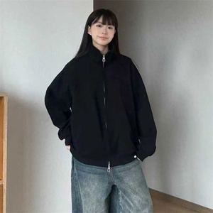 抖音得物品质 26春装美式高街重磅结构纹理立领卫衣夹克外套XS105图片