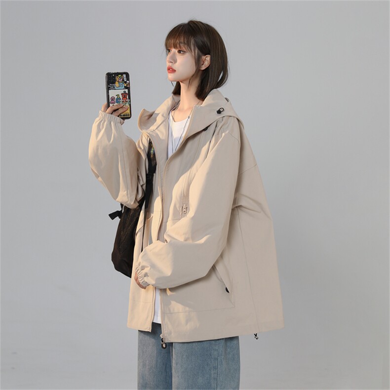 JK8102/P68秋装中性风防水冲锋衣男女同款多拉链工装外套连帽上衣,男装夹克,电商A141