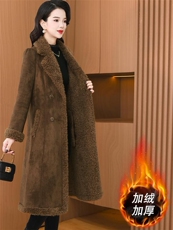 （现货）时尚气质减龄修身显瘦外套女加绒加厚反皮绒皮毛一体外套，女装皮草，韩蔻秀