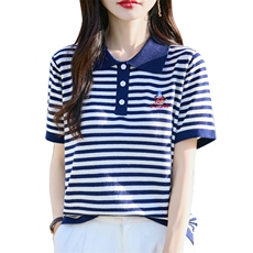 夏季2025新款女士时尚气质减龄polo衫上衣，女装T恤，佰米娇羊绒