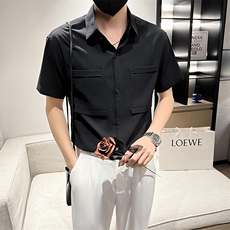 夏季男士短袖衬衫男休闲小伙修身休闲衬衣A236-C7017-特P28，男装T恤，电商A236