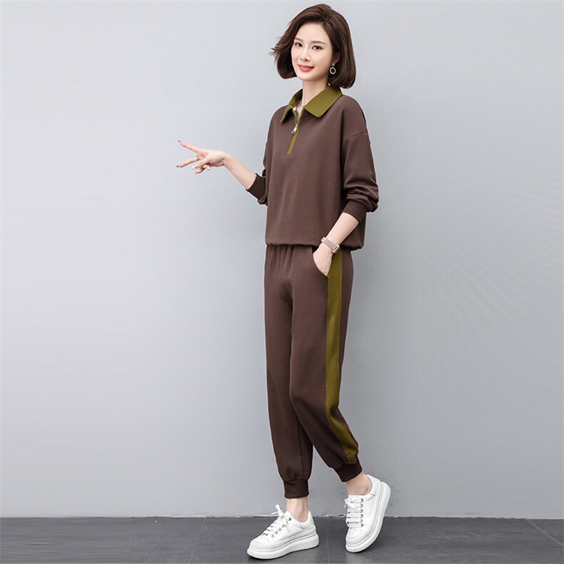 春季新款休闲时尚套装女宽松显瘦运动服两件套,女装套装/套裙,悦见她