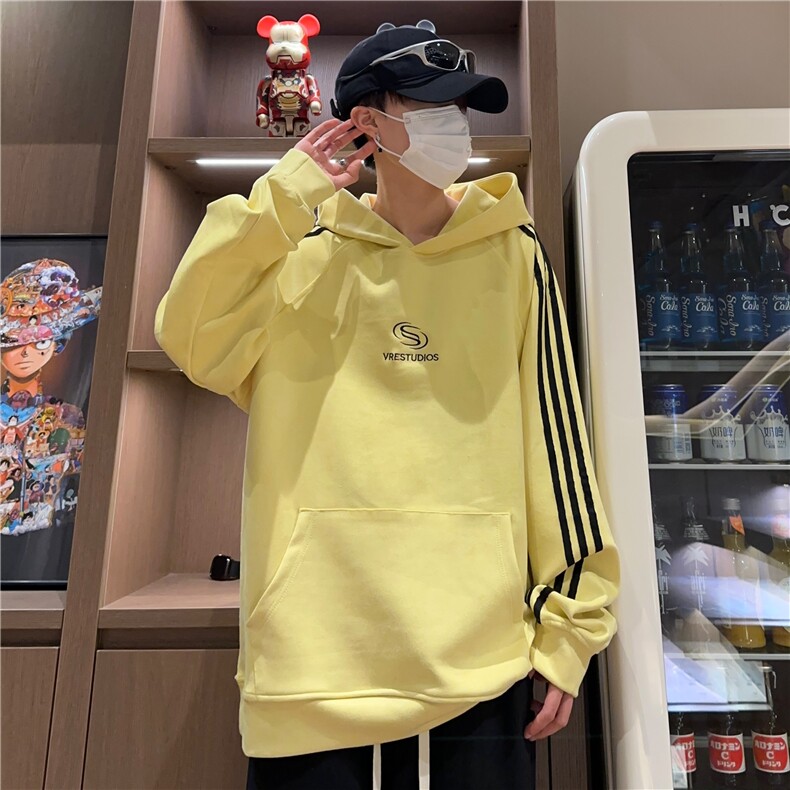 秋冬潮流百搭休闲宽松条纹刺绣连帽卫衣212-2-DY113-特P55,男装卫衣,星座808A-1