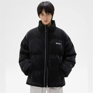潮2025冬季情侣美式胶标纹理感棉服宽松棉衣裂纹设计棉服外套潮图片