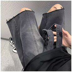 水洗牛仔短裤男夏季美式复古炸街痞帅裤子高街潮牌宽松阔腿五分裤，男装牛仔裤，星座1013