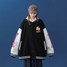 中性风2023秋季新品港风潮牌印花设计感棒球服夹克--G93p65控88，男装夹克，A247A