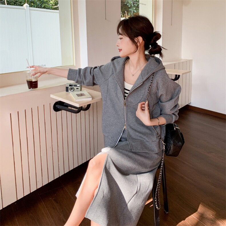 【新款2026春】法式连帽卫衣+半身裙套装088-9821P195K318,女装套装/套裙,2C088