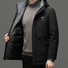 冬季新款男士可脱卸帽休闲免烫羽绒服中年爸爸装加厚保暖外套，男装羽绒服，电商B212（原钱塘6029）