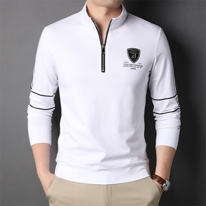 HPN222男式秋季服装新款长袖T恤青年立领卫衣四季打底体恤P80图片