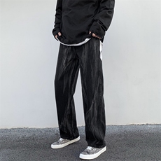 阔腿牛仔裤男新款宽松直筒裤高街扎染休闲长裤NK7811-p40加绒50，男装牛仔裤，星座1008-1