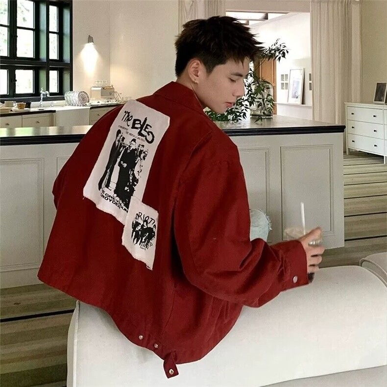 DW9325-P88新款美式情侣宽松翻领夹克男士秋季百搭外套-网图现货,男装夹克,星座603-2