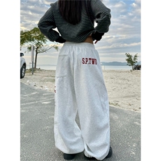 美式街头徽章字母刺绣卫裤男女宽松休闲设计感运动风百搭卫裤，男装休闲裤，星座1210-1