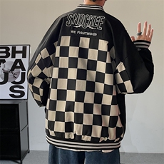 春秋季日系复古大码男装棒球服夹克外套加肥加大码胖子衣服6XL，男装夹克，星座909