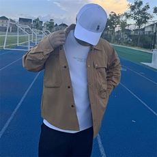 Y005衬衫大码夹克外套秋装休闲文艺中青年开衫多口袋薄款夹克外衣，男装衬衫，星座115A-3