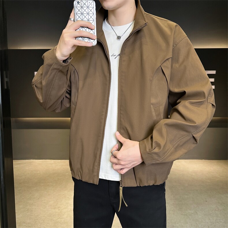现货美式蝙蝠袖立领夹克外套男2026新款短款外套JK02636-P75图片