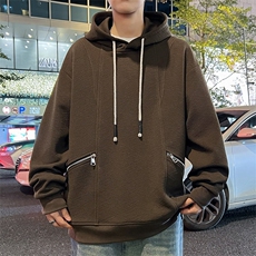 春季新款大码男士连帽套头提花卫衣6658-P45大码元，男装卫衣，星座209