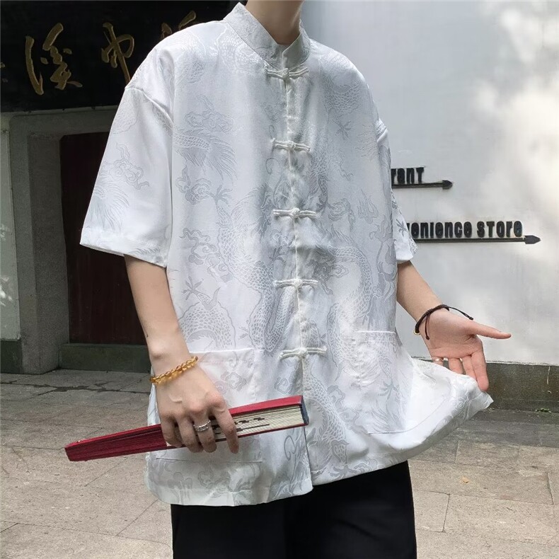 夏季新款衬衫潮流男提花唐装衬衫C4521P38,男装衬衫,星座1116-2