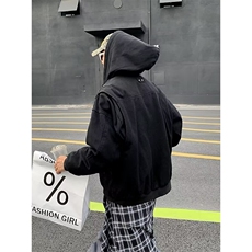 座山雕加绒外套男女秋冬季重磅帆布夹克棉服连帽棉衣MF298-P143，男装夹克，星座412-3