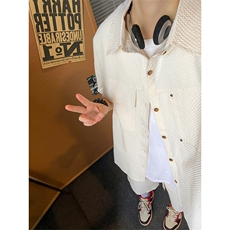 日系泡泡格短袖衬衫套装两件套DC2230特P30控58/DK8606特P30控58，男装衬衫，电商A007