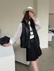 2026年春季时尚简约百搭皮马甲，女装马甲，深水步