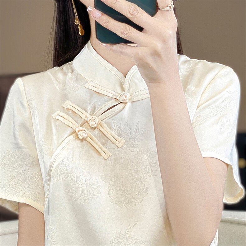 中长款时尚风A型缎面套头2024年夏季简约连衣裙,女装连衣裙,绒宛羊绒
