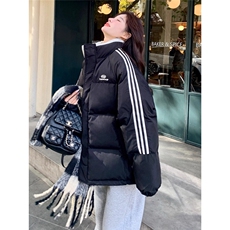 现货足美式宽松三条杠宽松立领面包棉服女8066/P75，男装棉衣，星座205-3