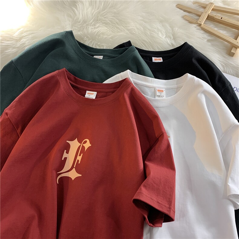 抖音现货供应 2024新款260克纯棉大码白墨印花A158-T70-P28控48图片