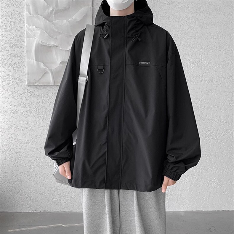 JK8187-P70拼色潮牌冲锋衣工装连帽登山服休闲夹克,男装夹克,星座703