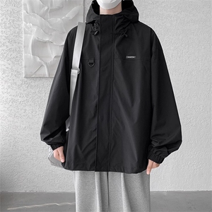JK8187-P70 拼色潮牌冲锋衣 工装连帽登山服休闲夹克图片