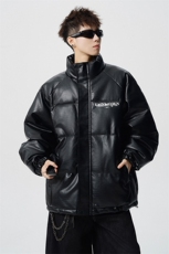 1鳄鱼纹印花设计大码M-5XL手塞棉夹克PU皮棉服男8507P120控158，男装夹克，星座226-2